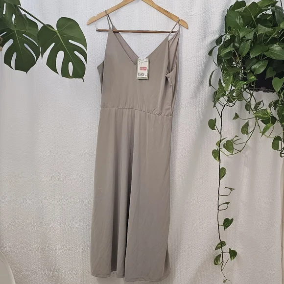 H&M | Dresses | Hm Taupe Maxi Dress | Poshmark